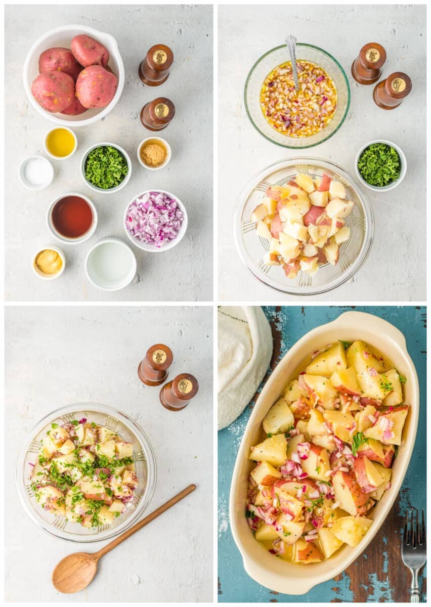 step by step photos for how to make german potato salad