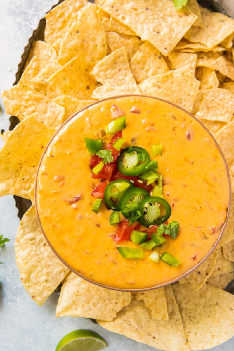 bowl of instant pot queso