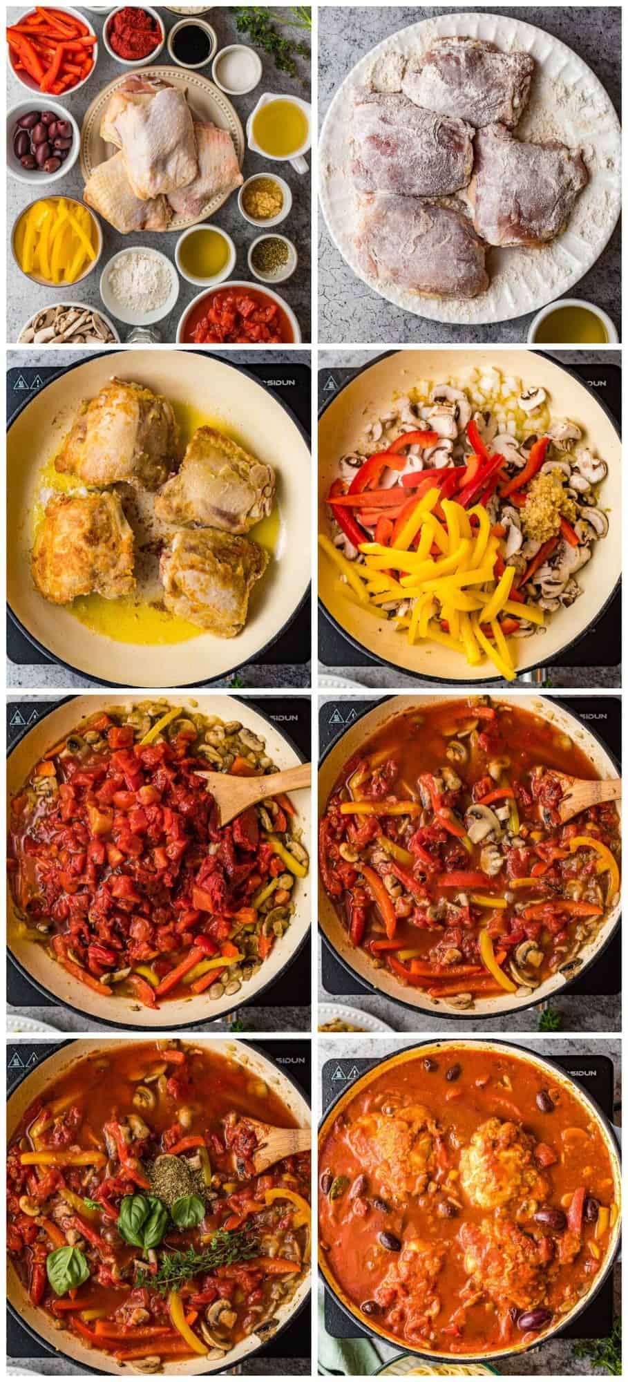 step by step photos for how to make chicken cacciatore