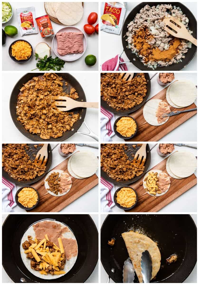 step by step photos for making turkey tacos