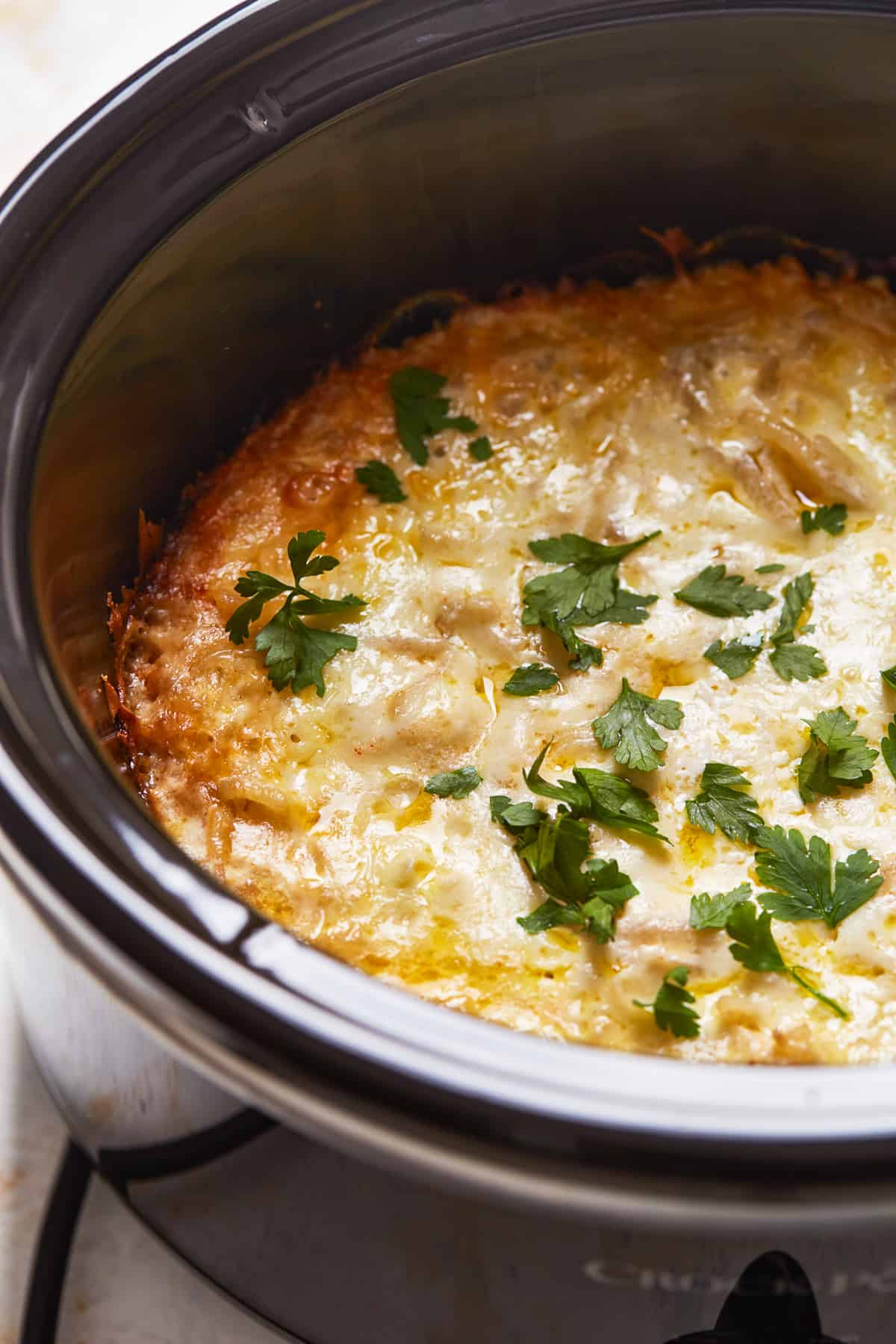 Cheesy Hashbrown Casserole in the Slow Cooker!