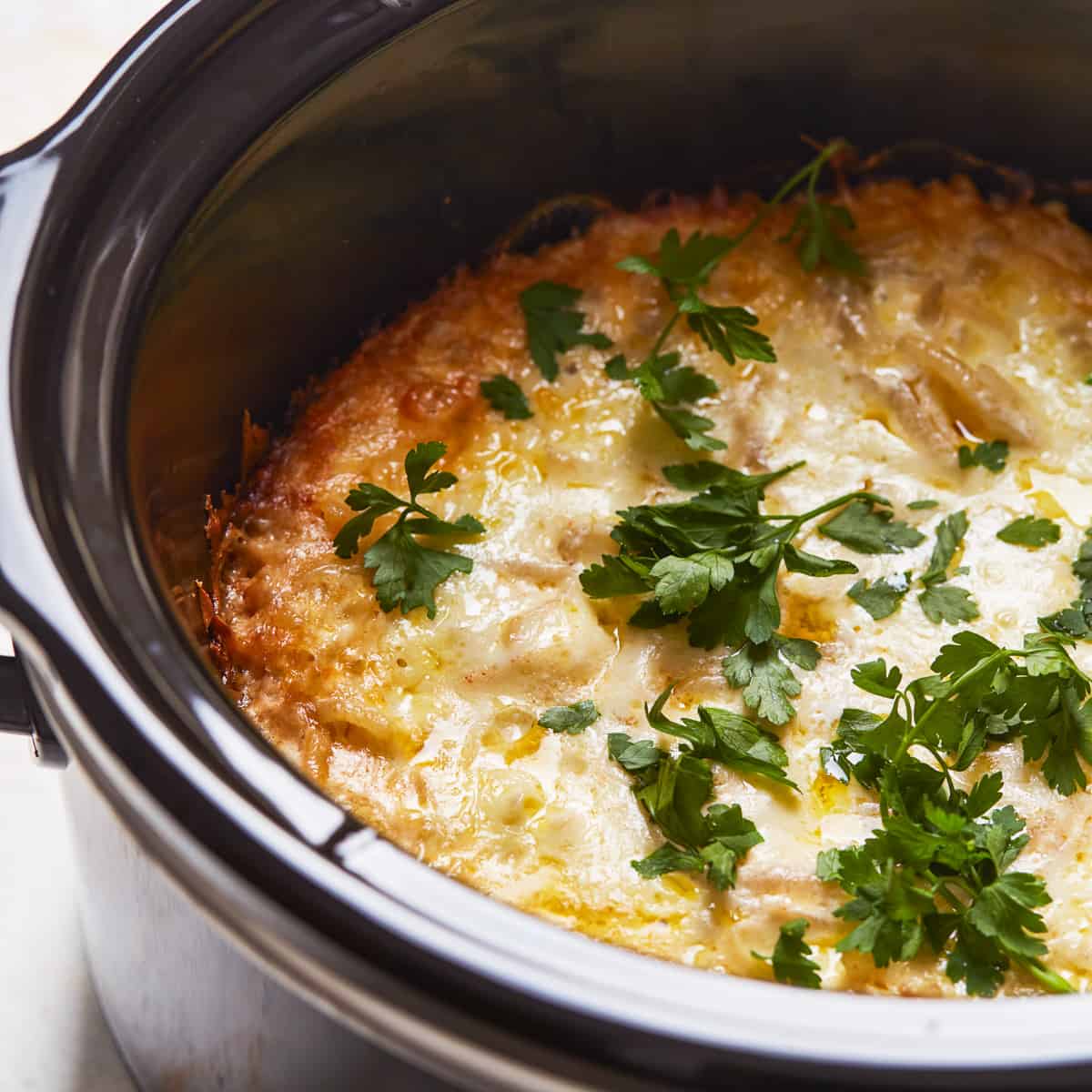 Cheesy Hashbrown Casserole in the Slow Cooker!