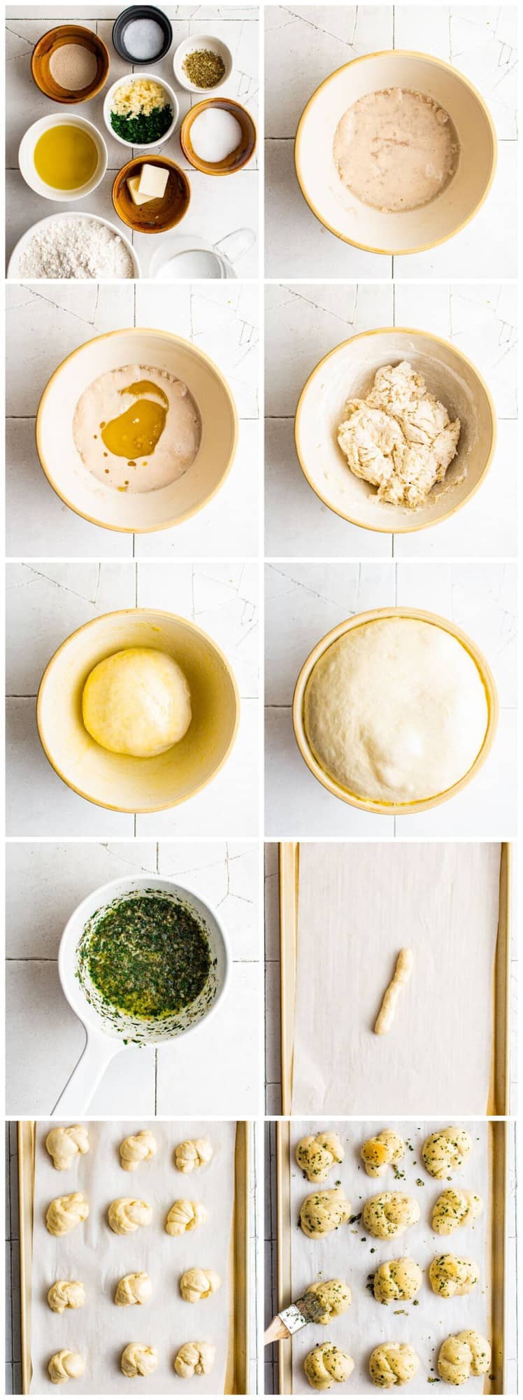 step by step photos for how to make garlic knots
