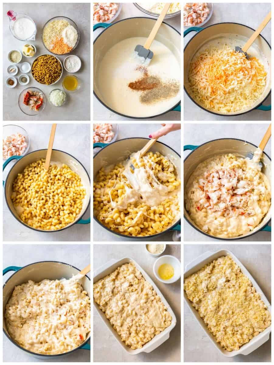 step by step photos for how to make lobster mac and cheese