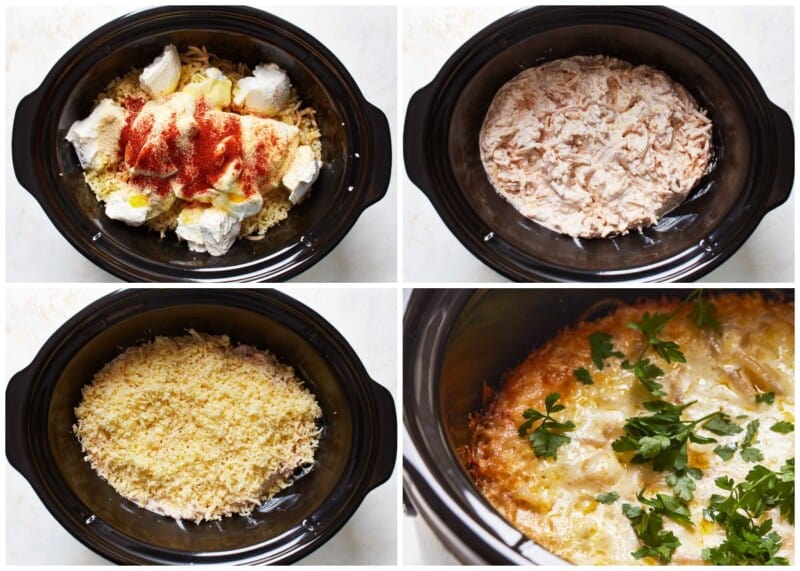 step by step photos for how to make crockpot cheesy potatoes