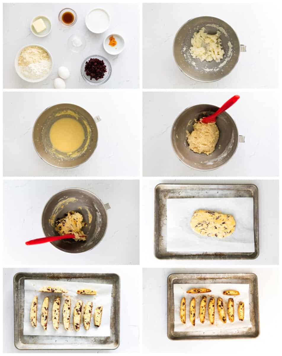step by step photos for how to make cranberry orange biscotti