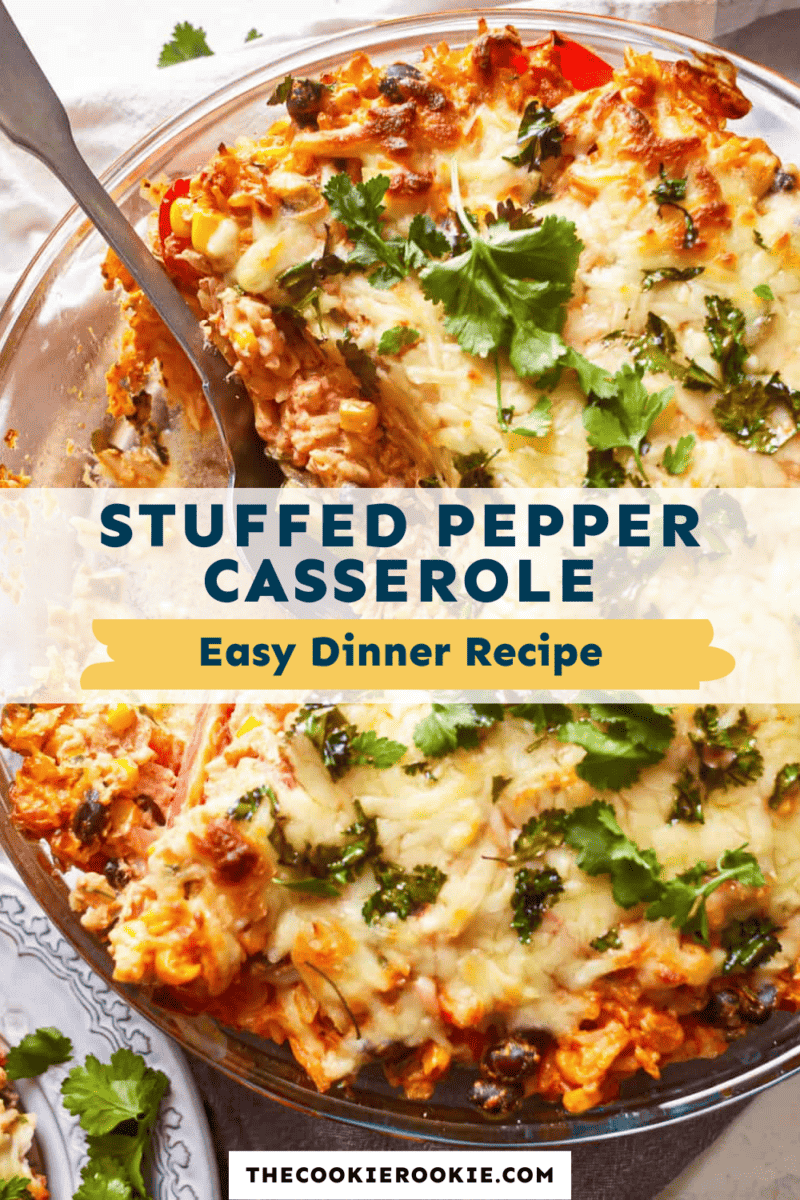 Easy stuffed pepper casserole recipe.