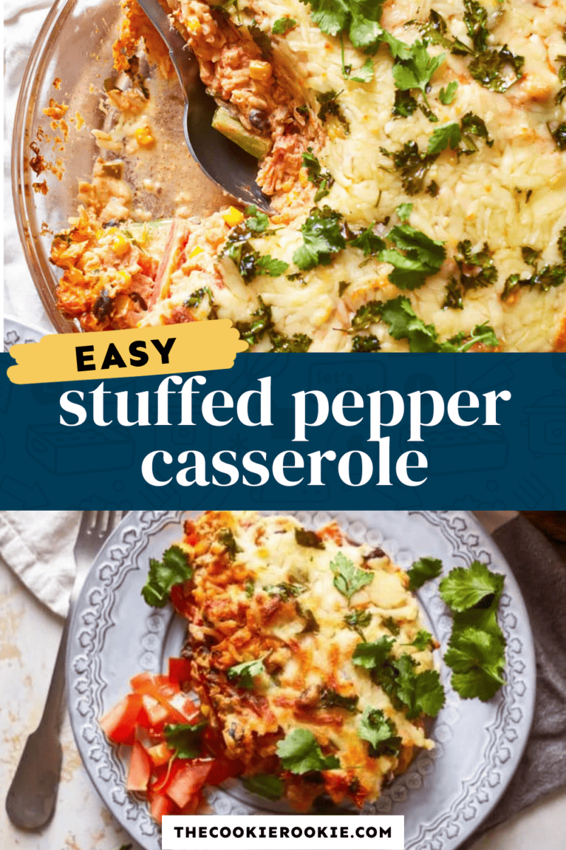 Easy stuffed pepper enchilada casserole.