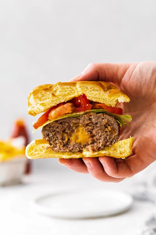 Air Fryer Juicy Lucy Cheeseburgers (Cheese Stuffed) The Cookie Rookie®