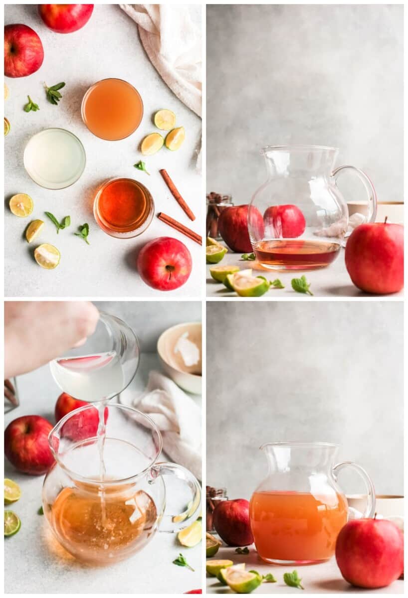 step by step photos of making apple cider mojitos
