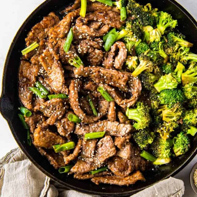 featured mongolian beef and broccoli