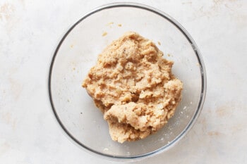 meatball mixture in a glass bowl.