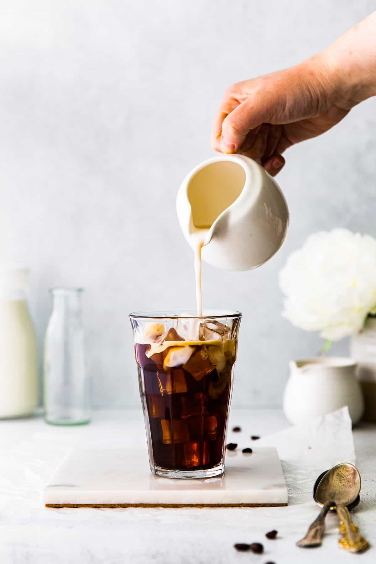 Iced Honey Almond Milk Flat White - The Healthful Ideas