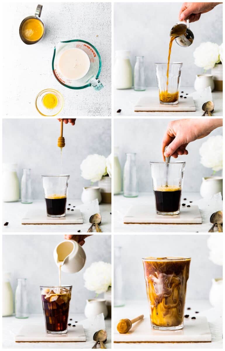 Iced Honey Almond Milk Flat White - The Healthful Ideas