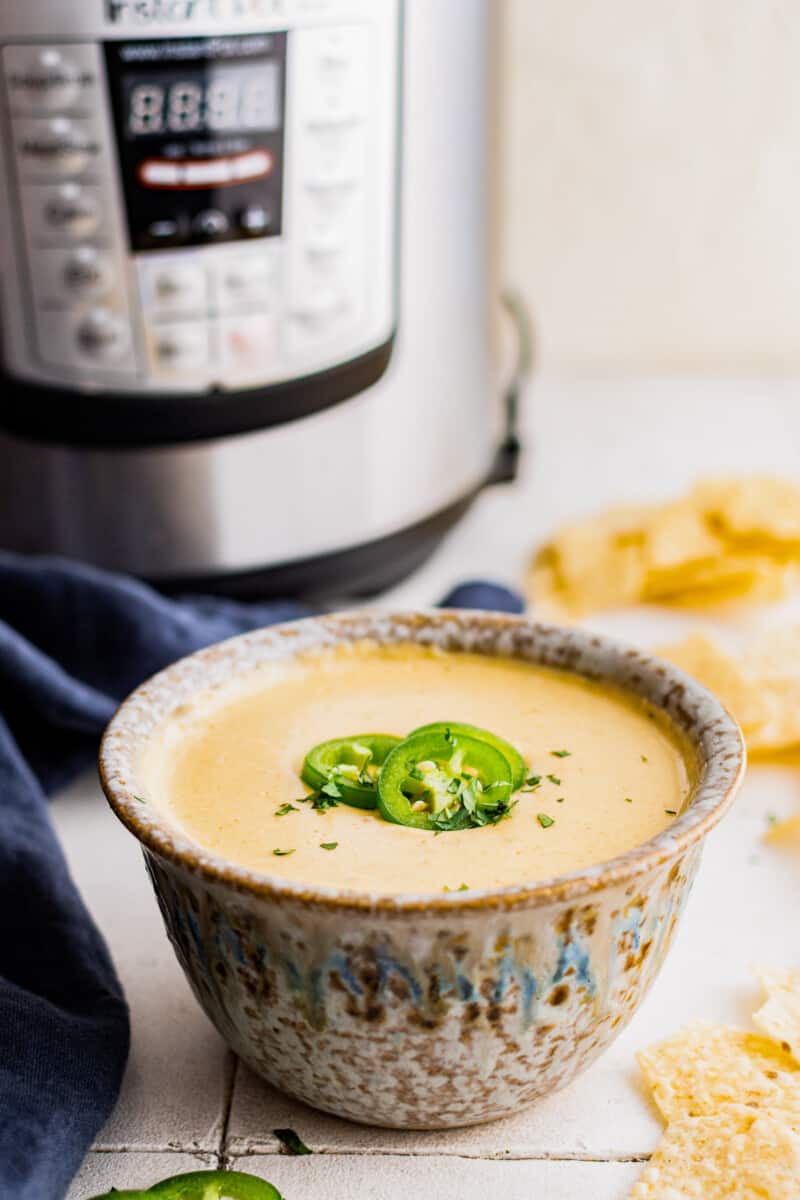 bowl of instant pot queso blanco