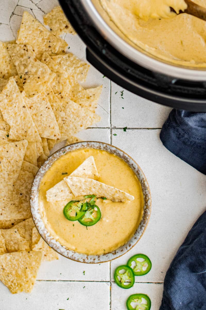 bowl of instant pot queso blanco