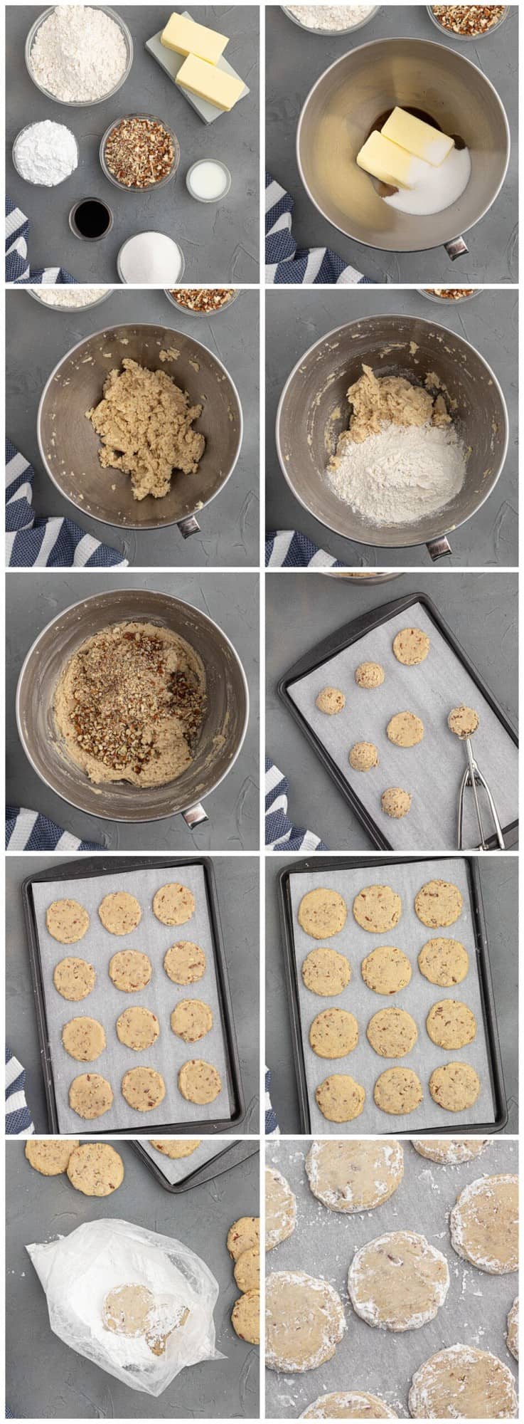 step by step photos for how to make pecan sandies