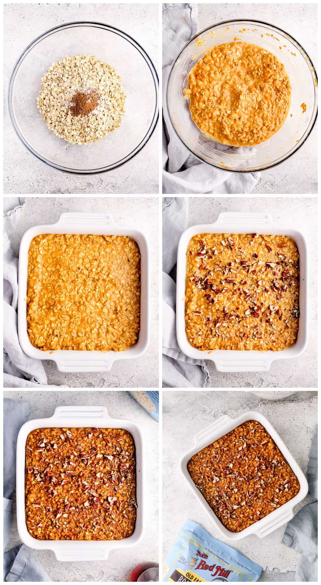 step by step photos for hot to make pumpkin pie baked oatmeal