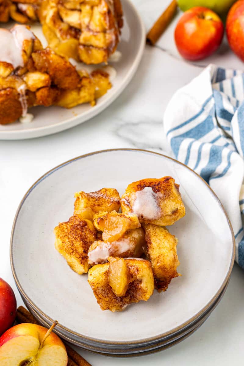 apple pie monkey bread on a plate