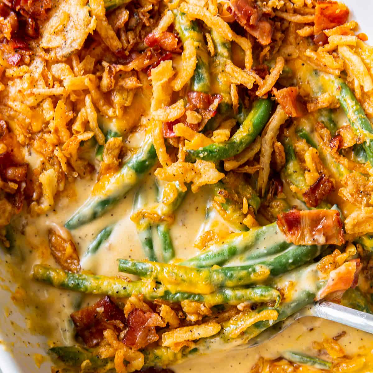 Loaded Cheesy Green Bean Casserole Recipe-image