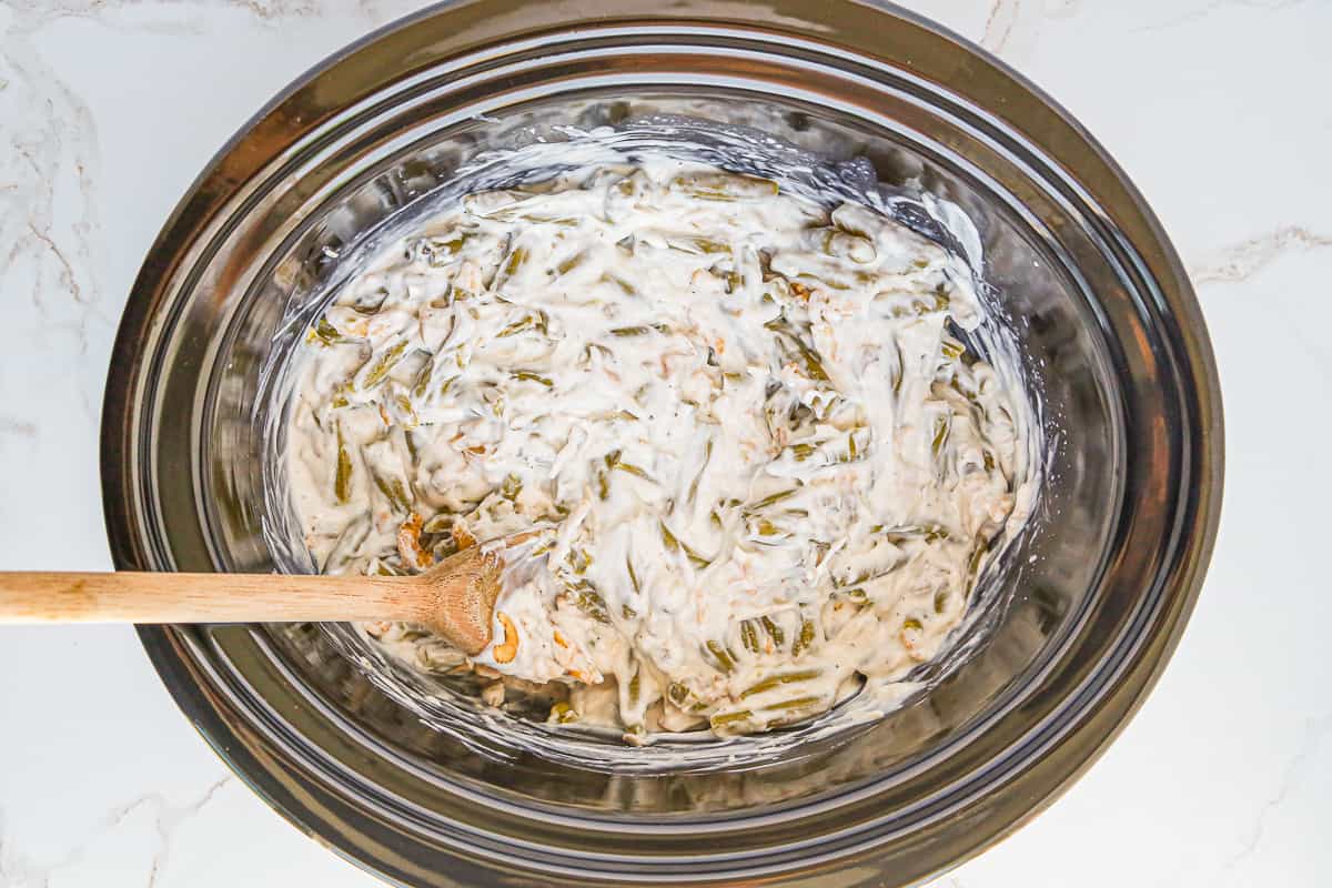 Crockpot Green Bean Casserole [Slow Cooker, Baked & Make Ahead Recipes]