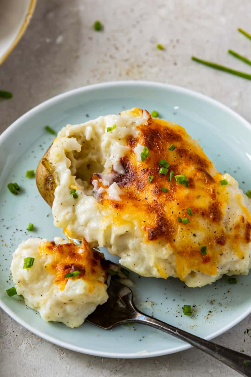 bite out of instant pot twice baked potato