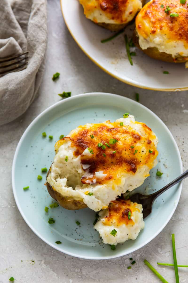 bite out of instant pot twice baked potato