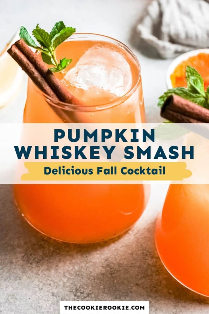 pumpkin whiskey smash cocktail pinterest