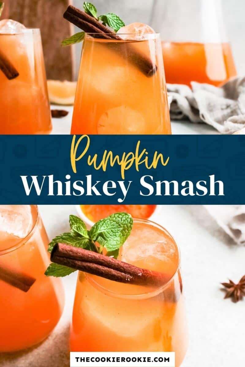 pumpkin whiskey smash cocktail pinterest