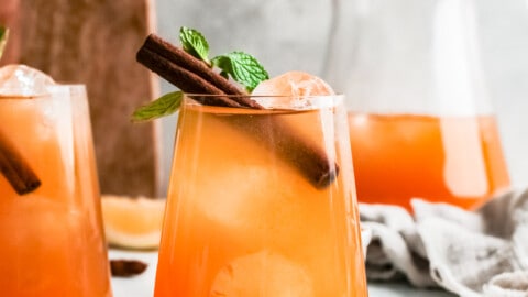 pumpkin whiskey smash over ice