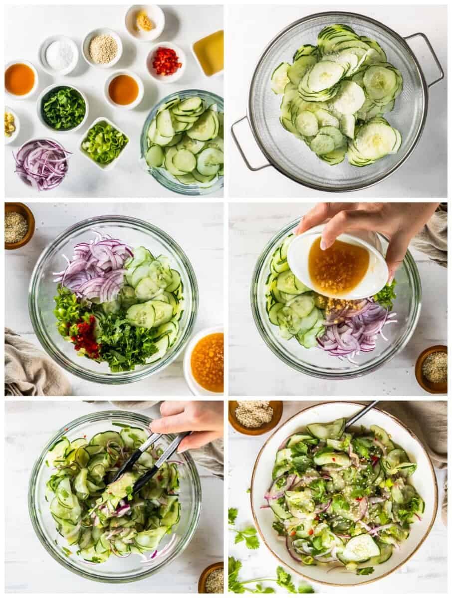 step by step photos for how to make asian cucumber salad