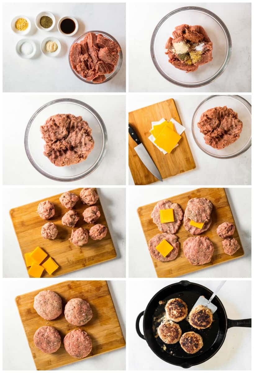 step by step photos for how to make juicy lucy turkey burgers