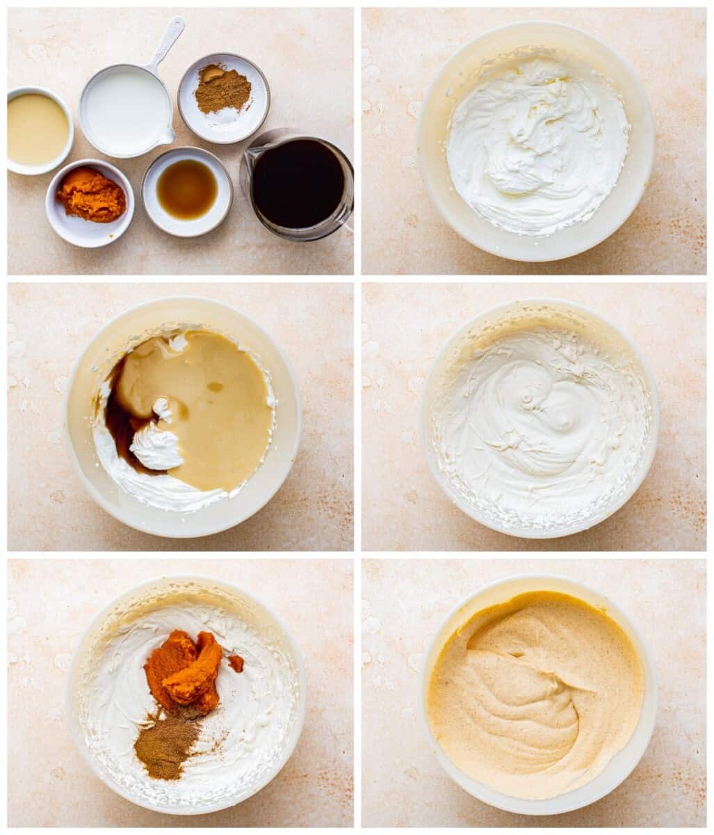 step by step photos for how to make pumpkin cold foam