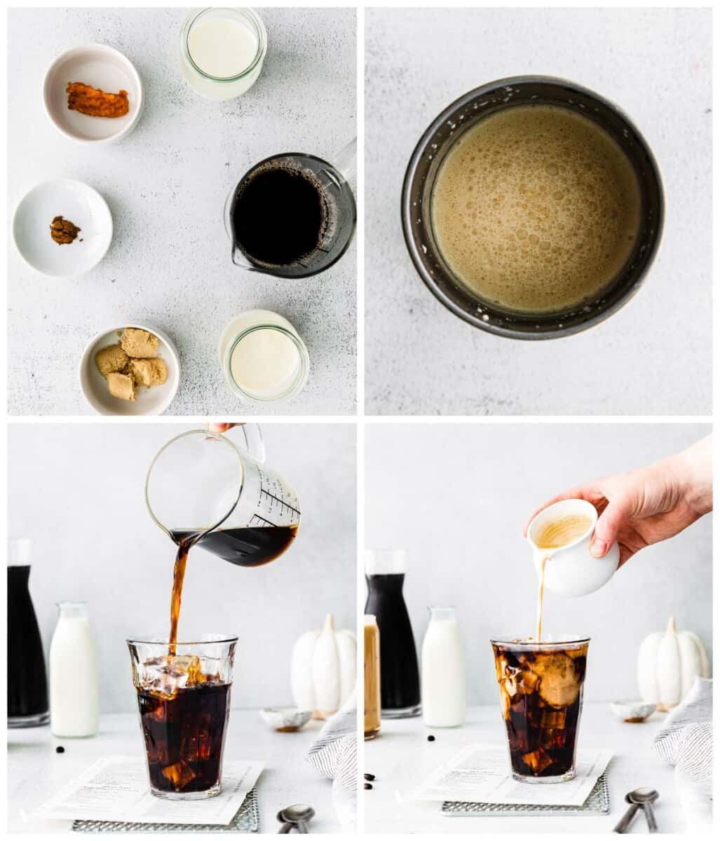 step by step photos for how to make pumpkin cream cold brew