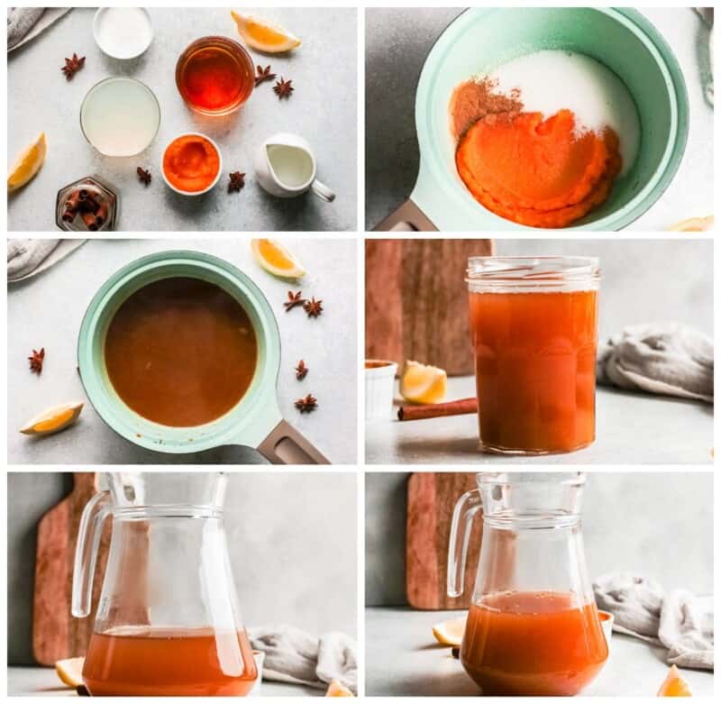 step by step photos for how to make a pumpkin whiskey smash