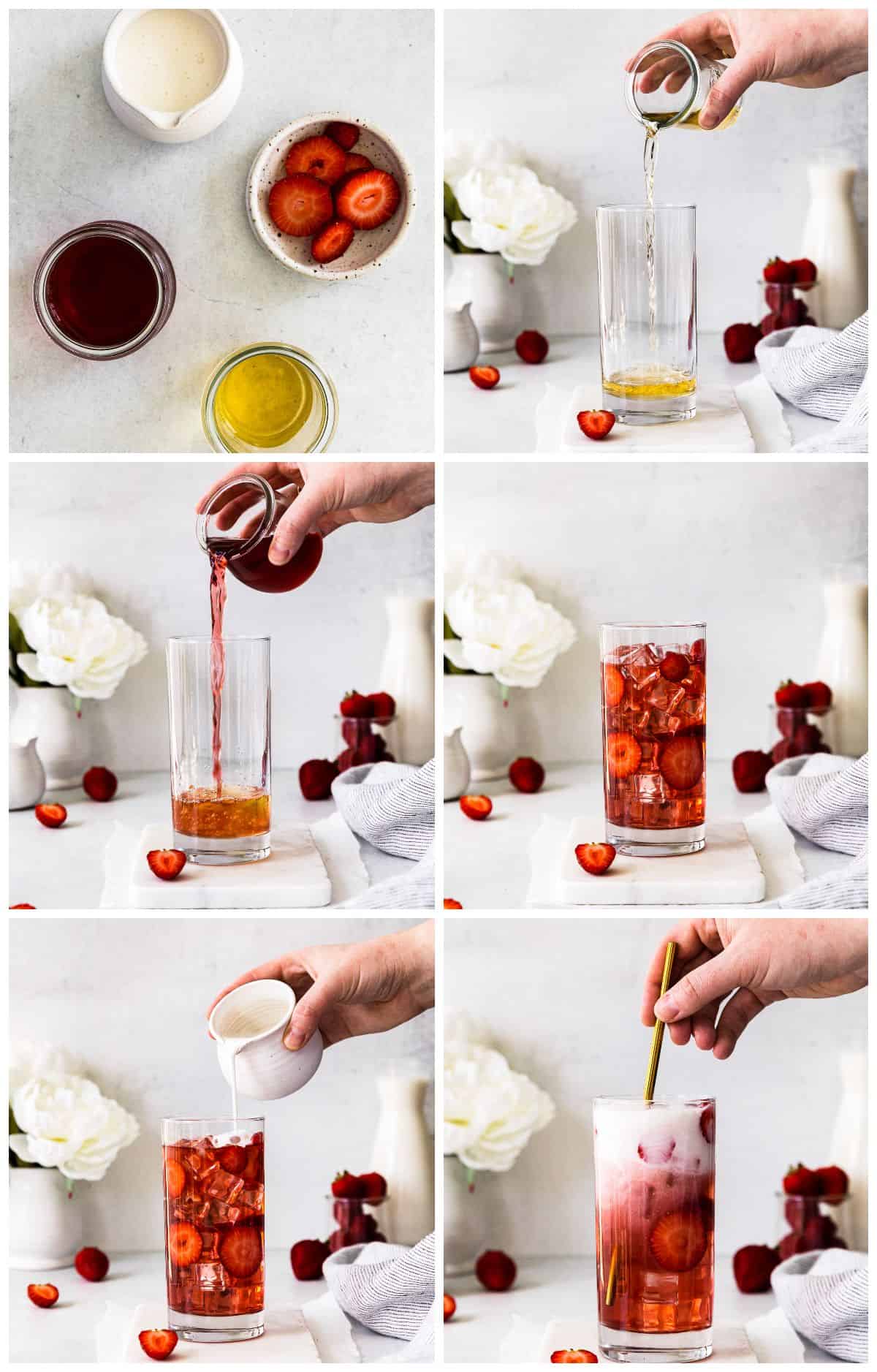 step by step photos for how to make starbucks pink drink