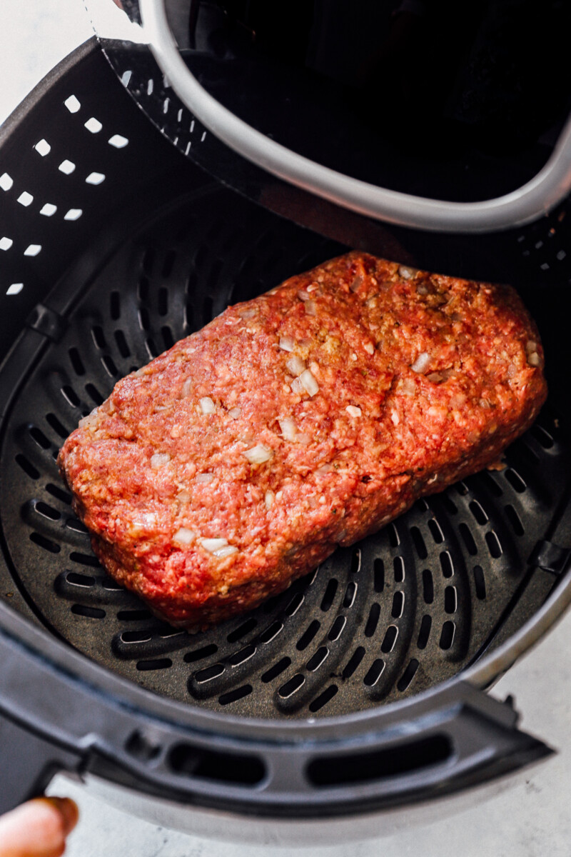 air fryer meatloaf uncooked in air fryer