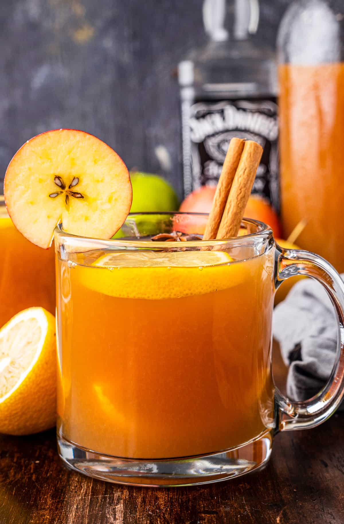 mug with apple cider hot toddy