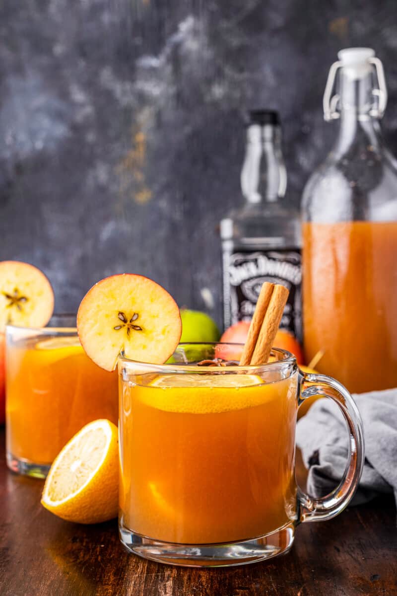 two mugs of world cider hot toddy