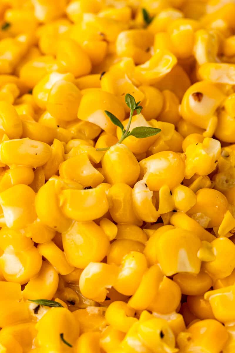 up close creamed corn with cream cheese