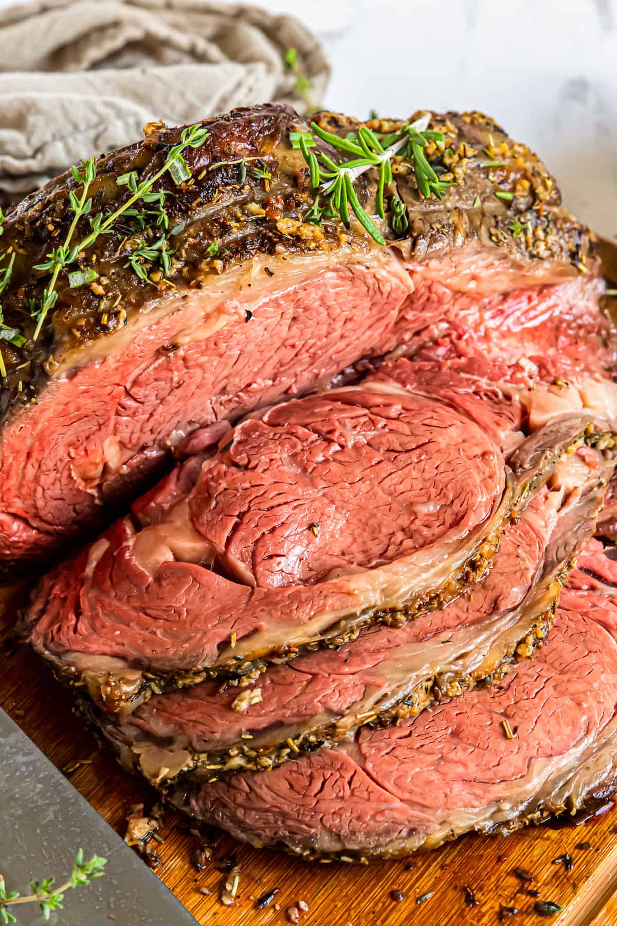 sliced garlic butter prime rib