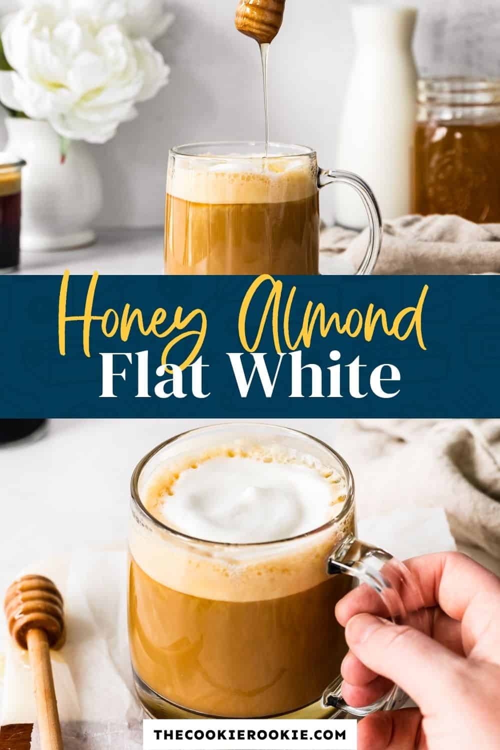 Honey Almond Milk Flat White (Hot) The Cookie Rookie®