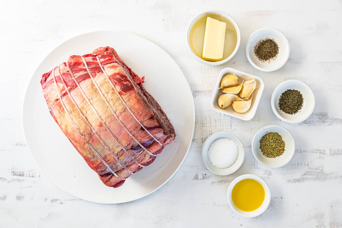 ingredients for garlic butter prime rib