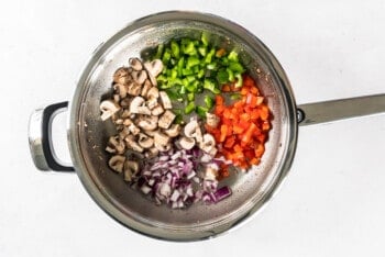 chopped veggies in a skillet