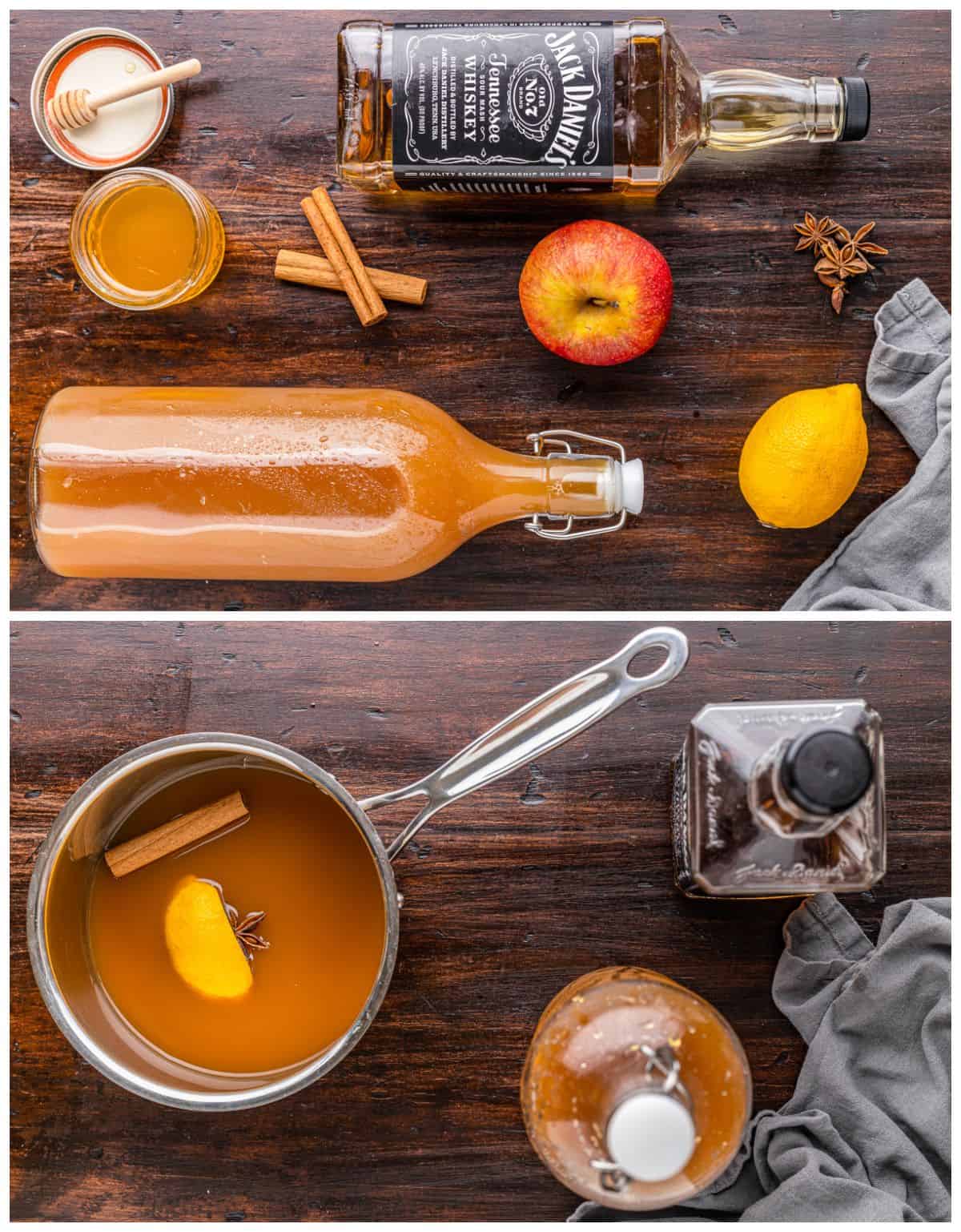 step by step photos for how to make apple cider hot toddy