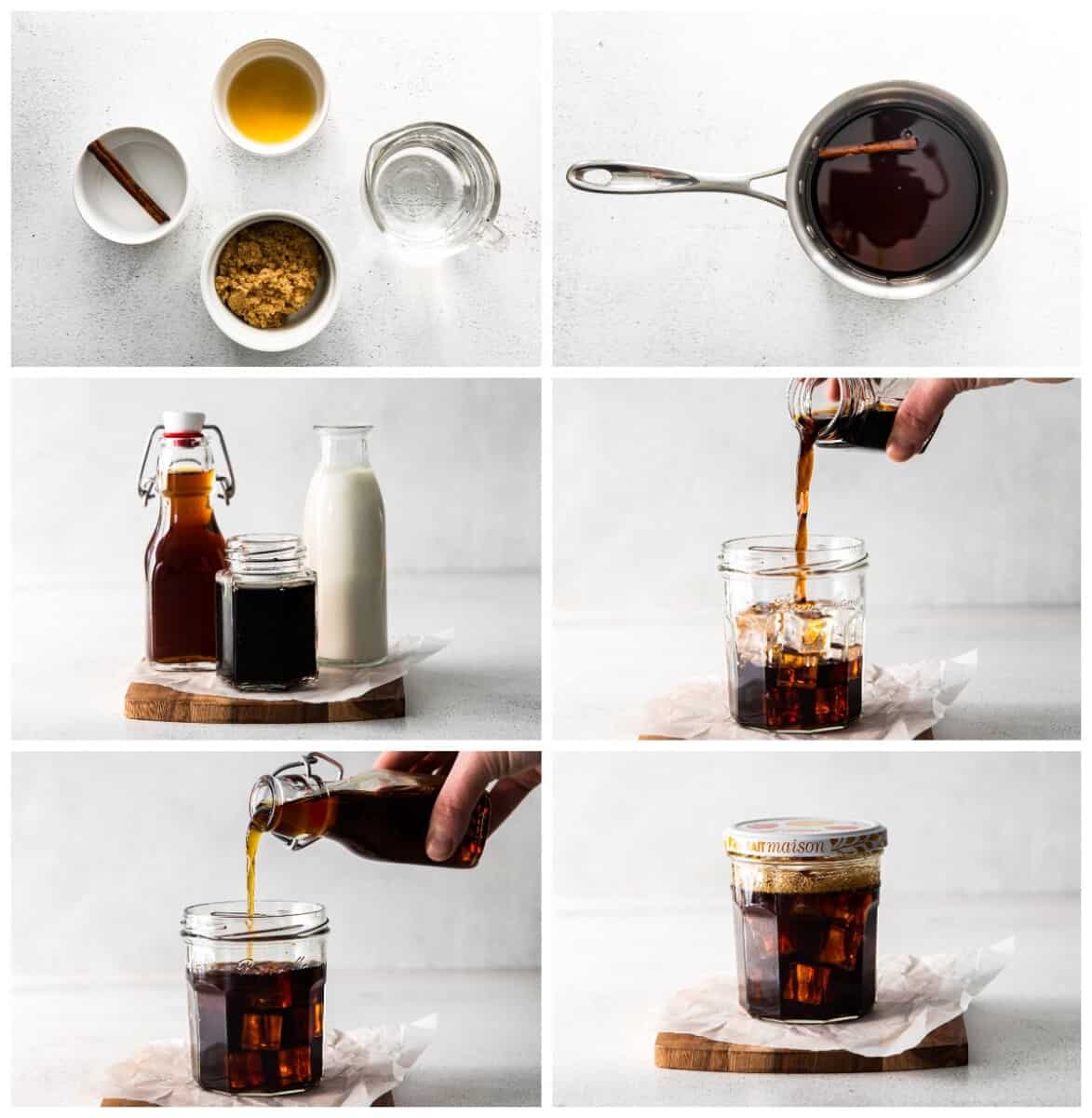 step by step photos for how to make iced brown sugar shaken espresso