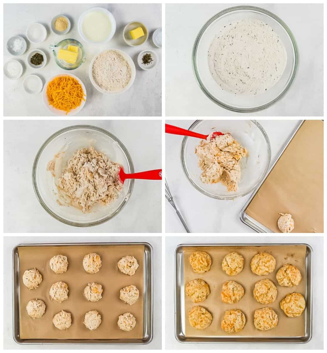 step by step photos for how to make cheddar bay biscuits