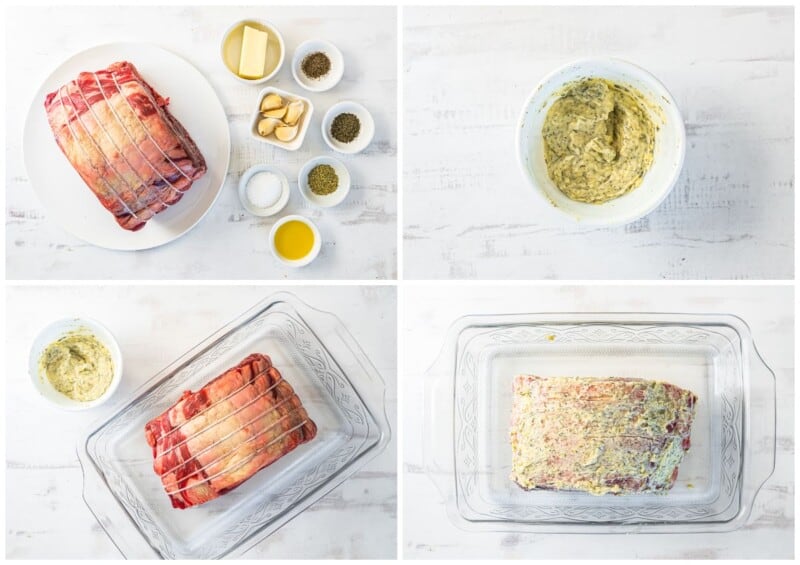 step by step photos for how to make garlic butter prime rib