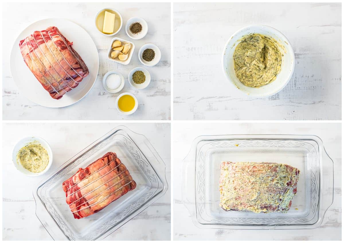 step by step photos for how to make garlic butter prime rib