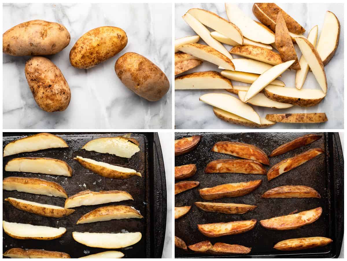 step by step photos for how to make potato wedges
